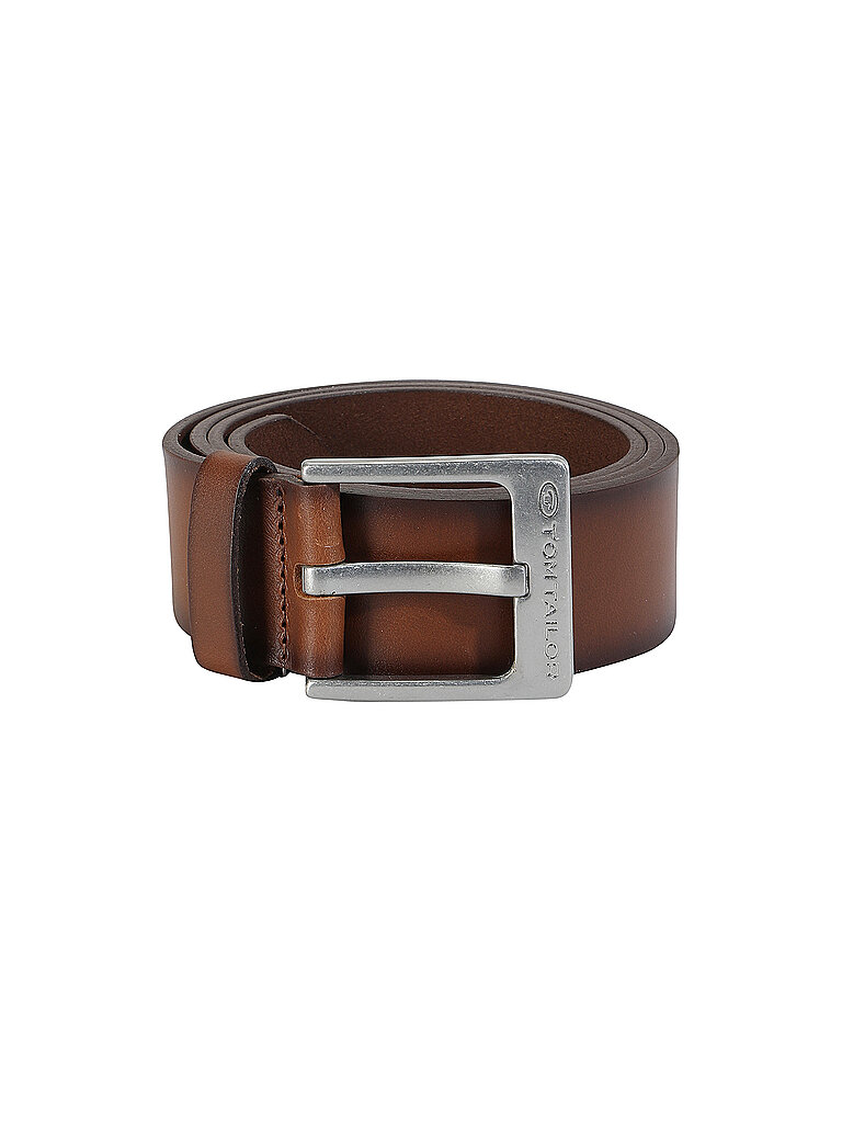 Ledergürtel TOM TAILOR "TTCALVINPLUS", Herren, Gr. 110, braun (light braun uni), Rindsleder, unifarben, Gürtel Ledergürtel, 4 cm breiter Herrengürtel, Casual und Jeans Look